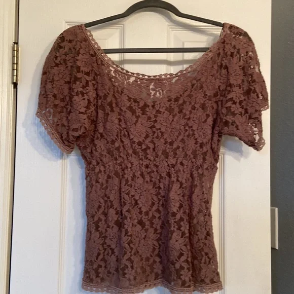 Rod’s Western Wear brown lace shirt women’s large - Picture 5 of 10